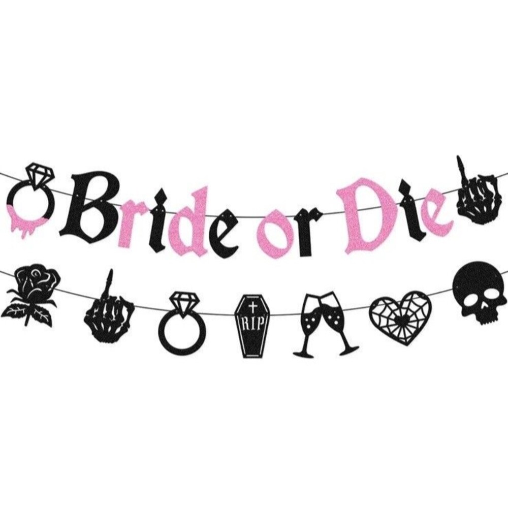 Bride or Die Banner Bachelorette Wedding Party Decor Bridal Show (Pics Similar)